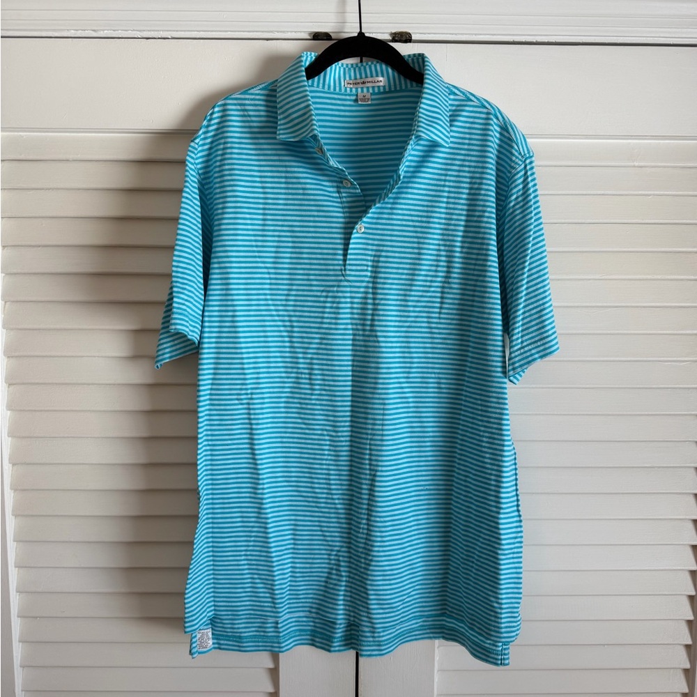 Peter Millar Aqua Striped Polo Shirt